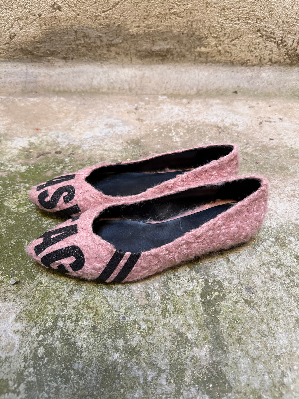 Pointed Toe Graphic Print Ballet Flats