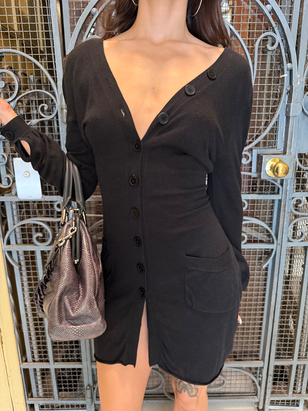 Double Sided Button Mini Dress