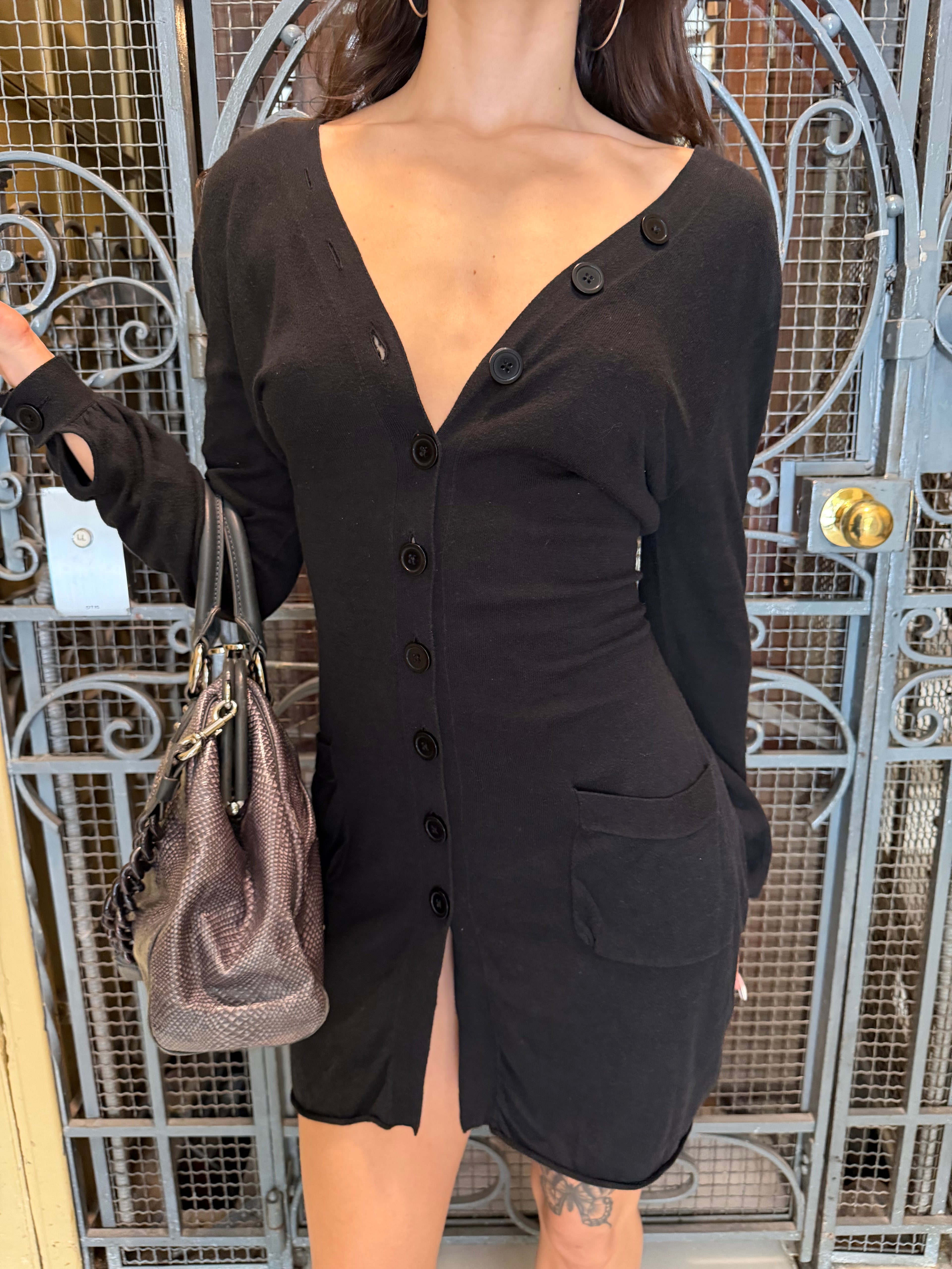 Double Sided Button Mini Dress