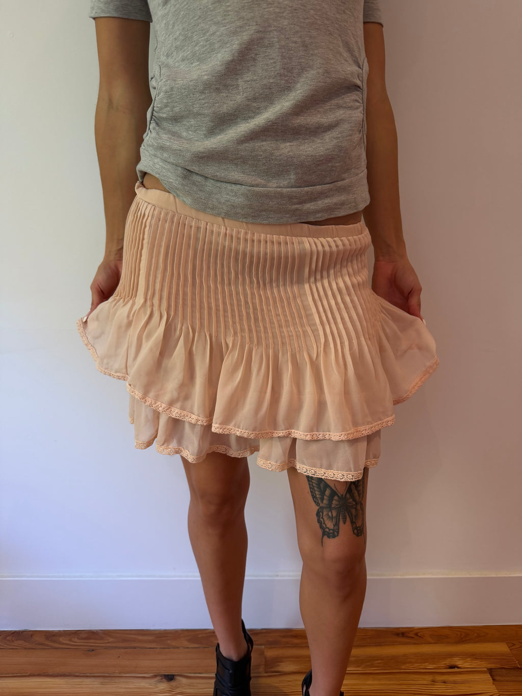 Ruched Midi Skirt