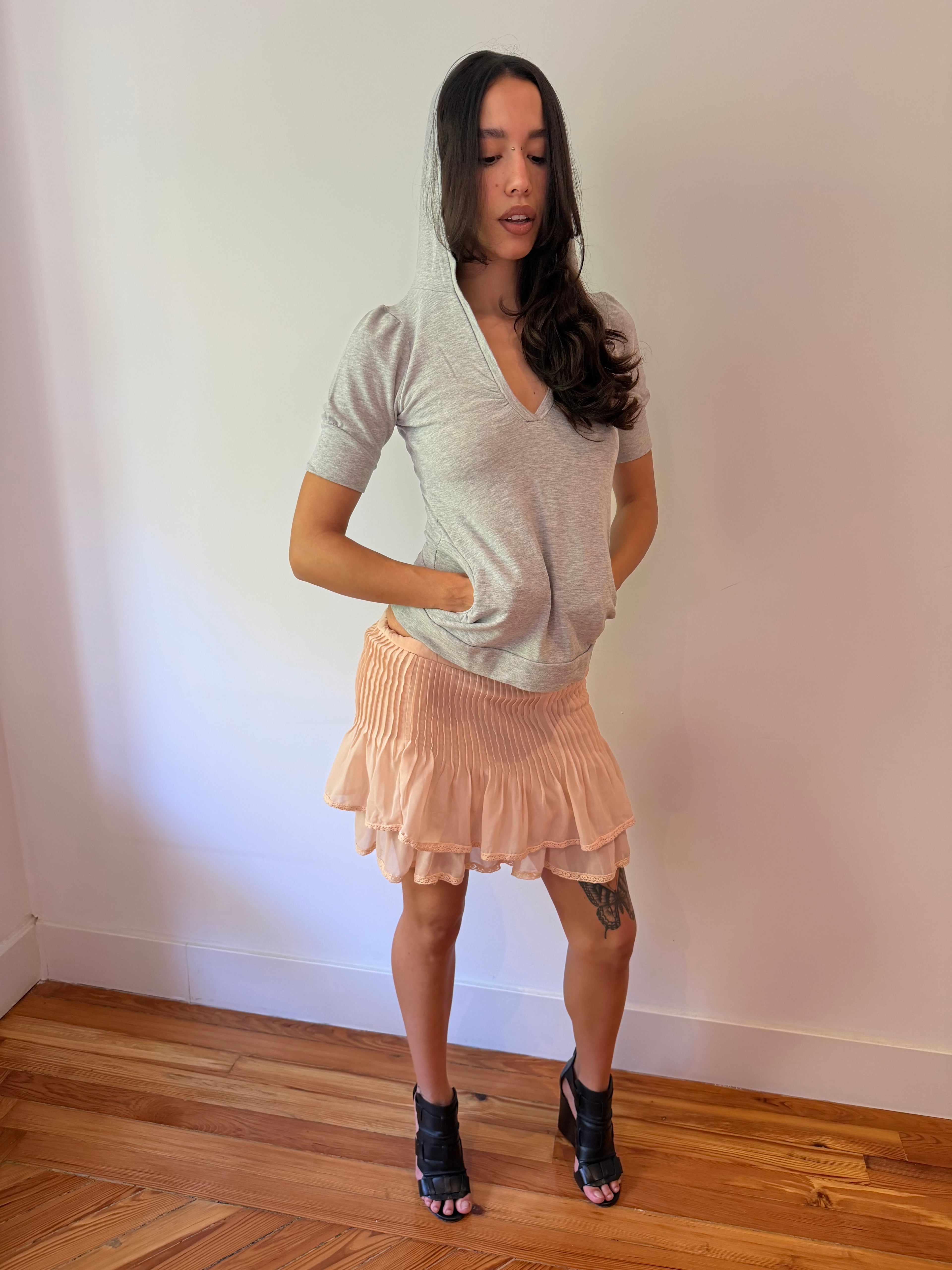 Ruched Midi Skirt