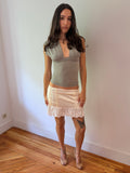 Lace Trim Mini Skirt