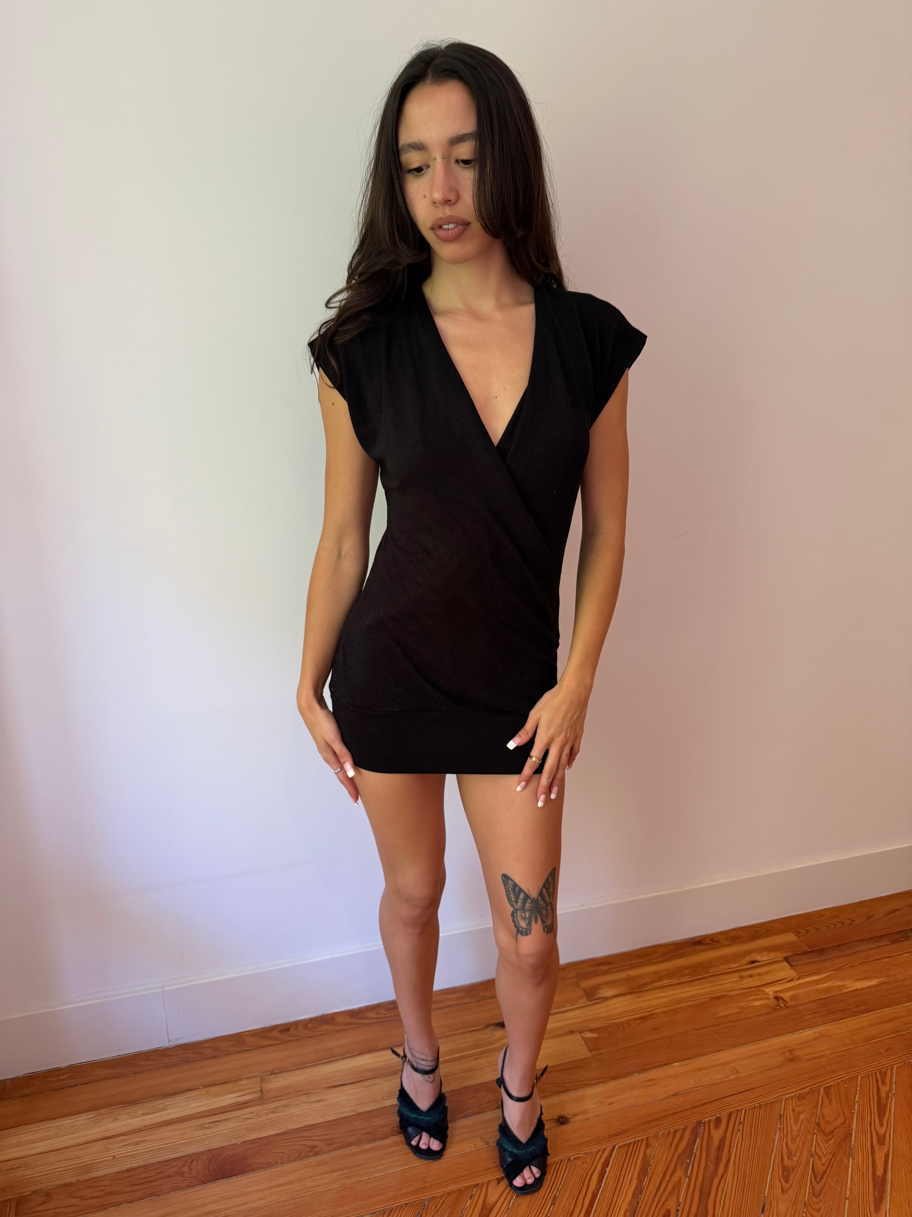 V-Neck Mini Dress