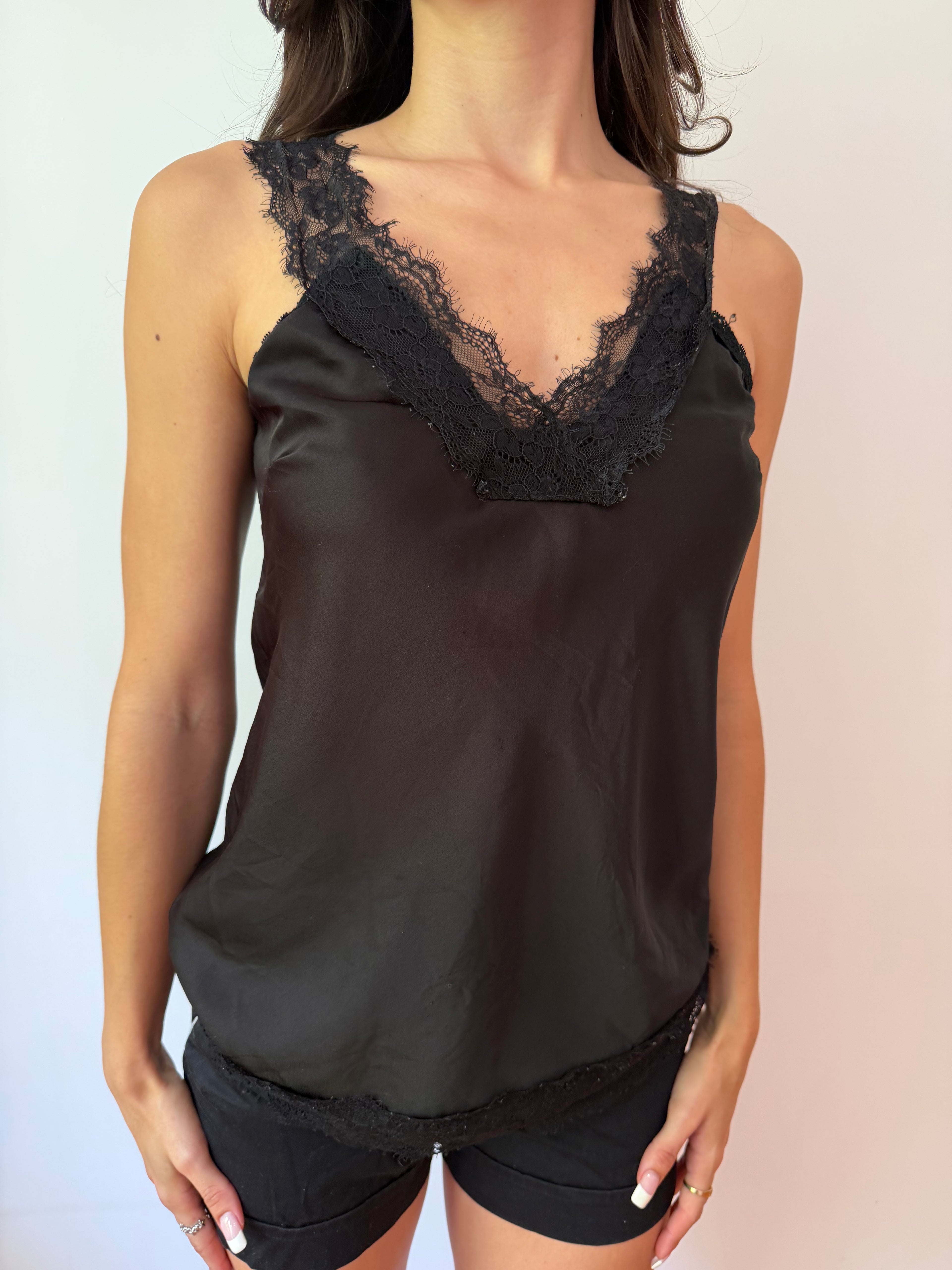 Vintage Satin Lace Tank
