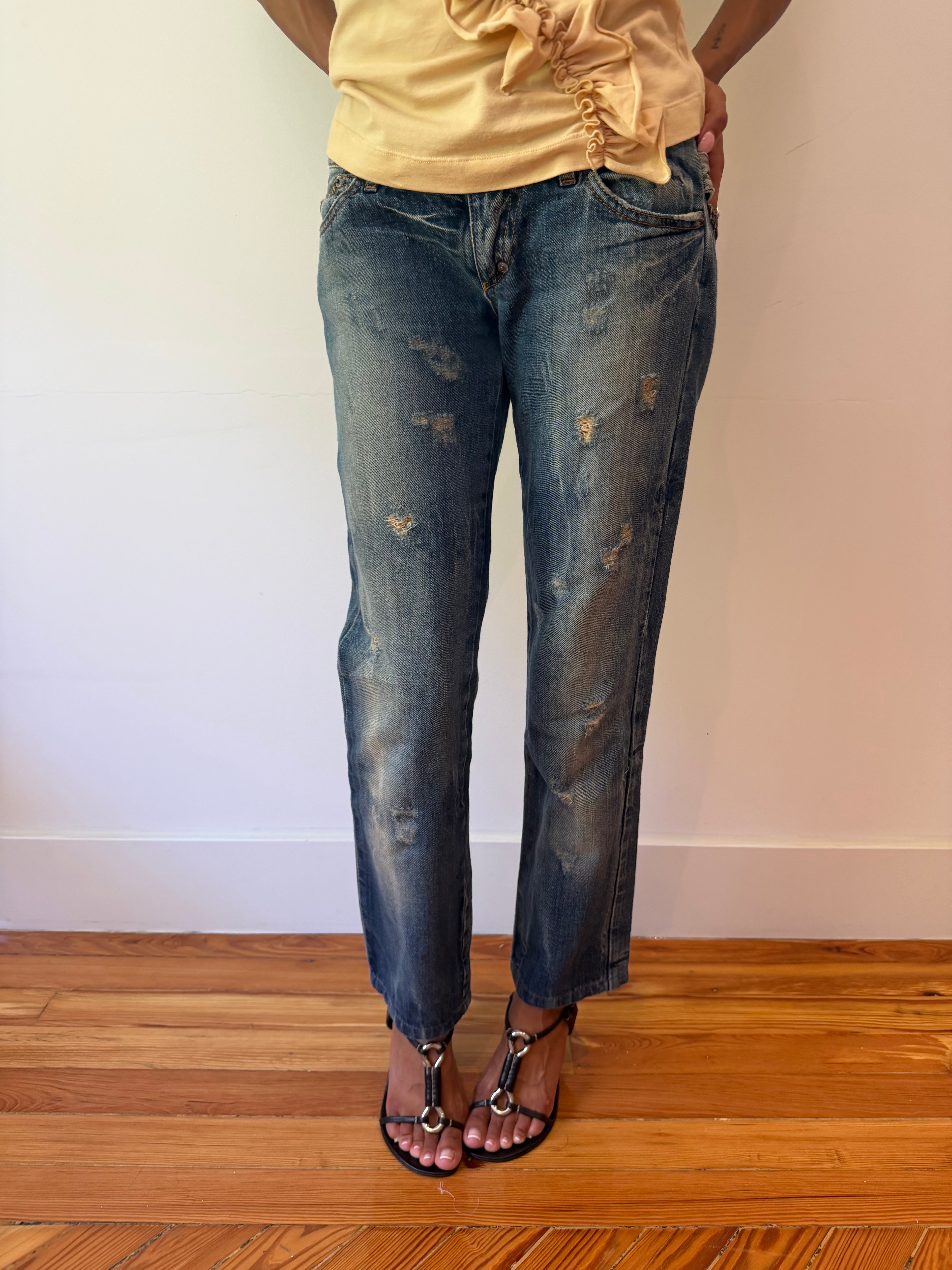 Frankie Morello Buckle Jeans