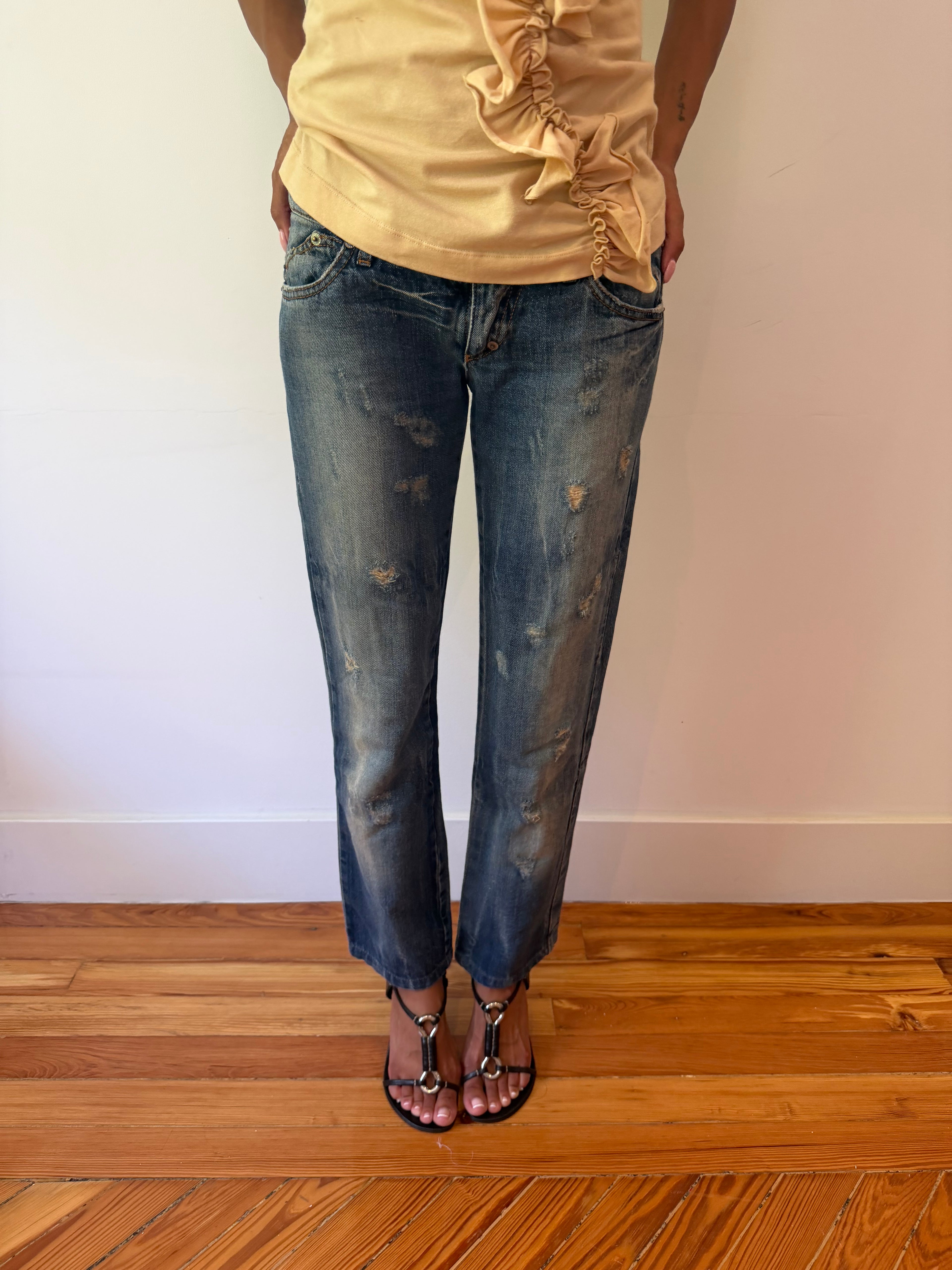 Frankie Morello Buckle Jeans