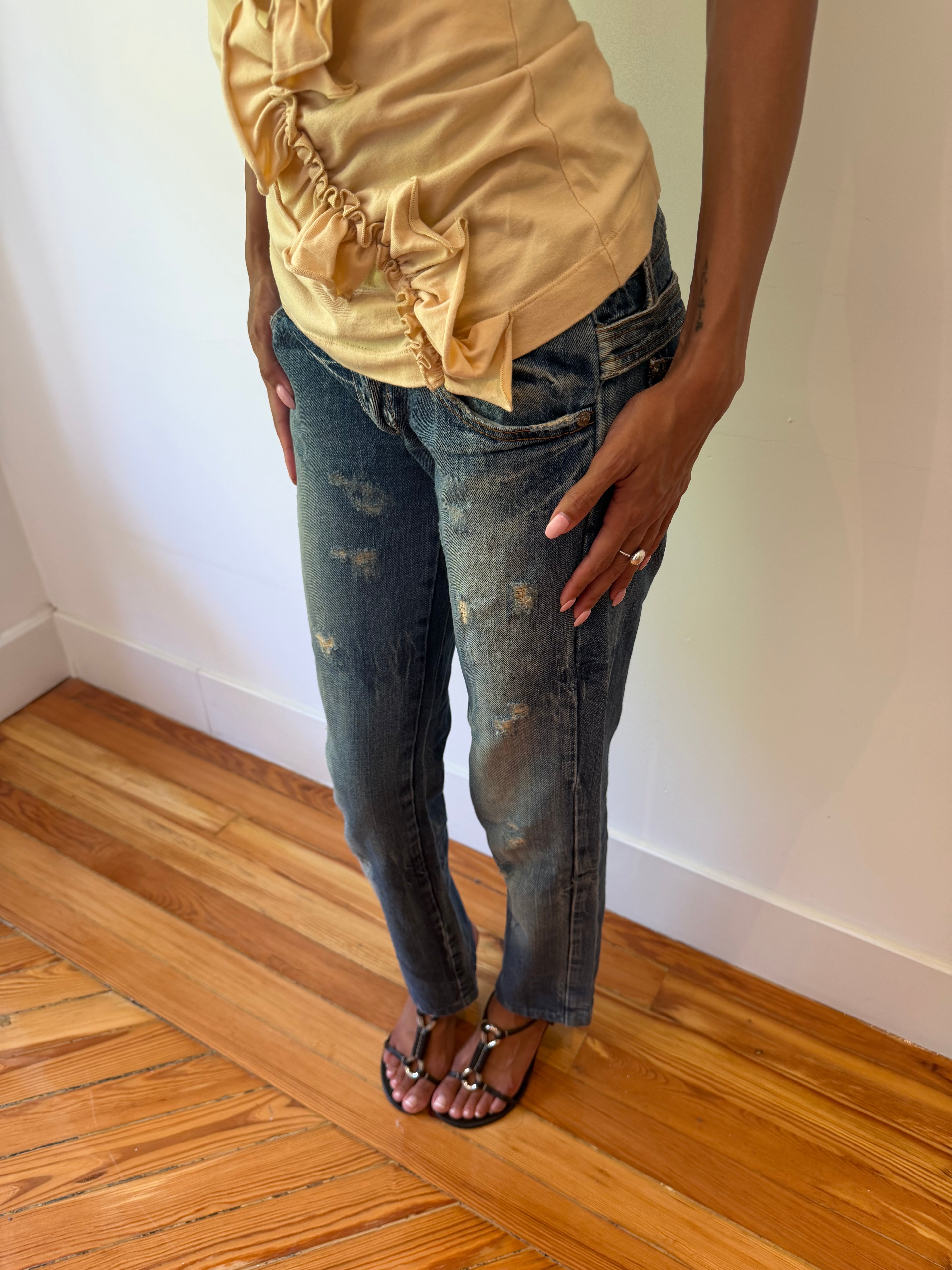 Frankie Morello Buckle Jeans