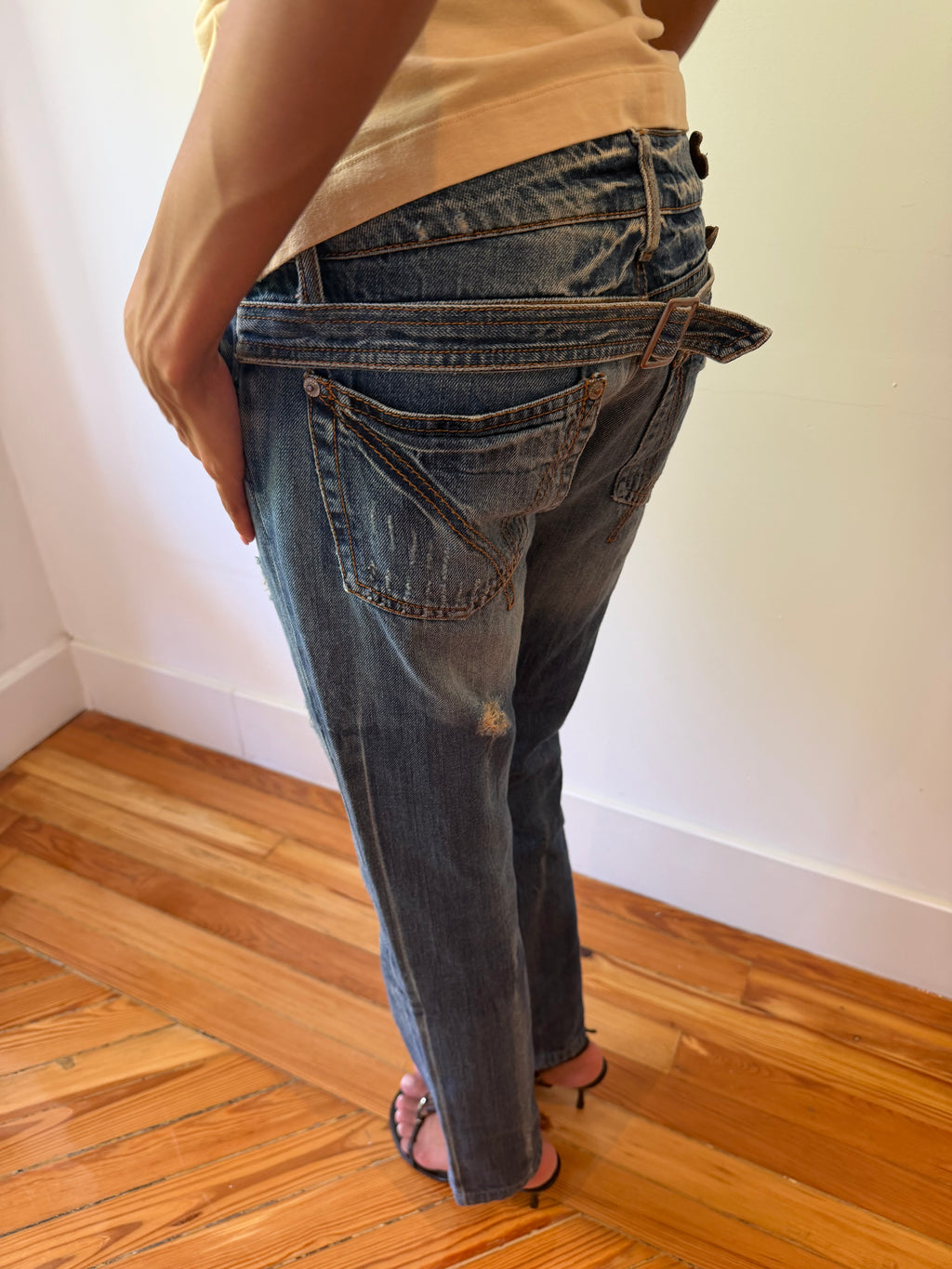 Frankie Morello Buckle Jeans