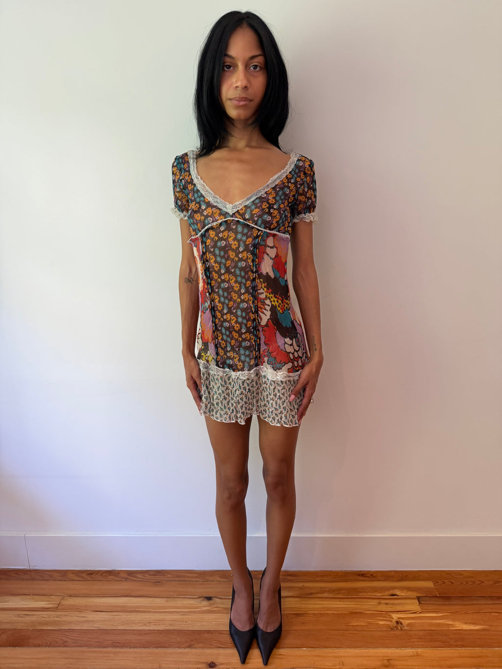 Italian Brand Sheer Mini Dress