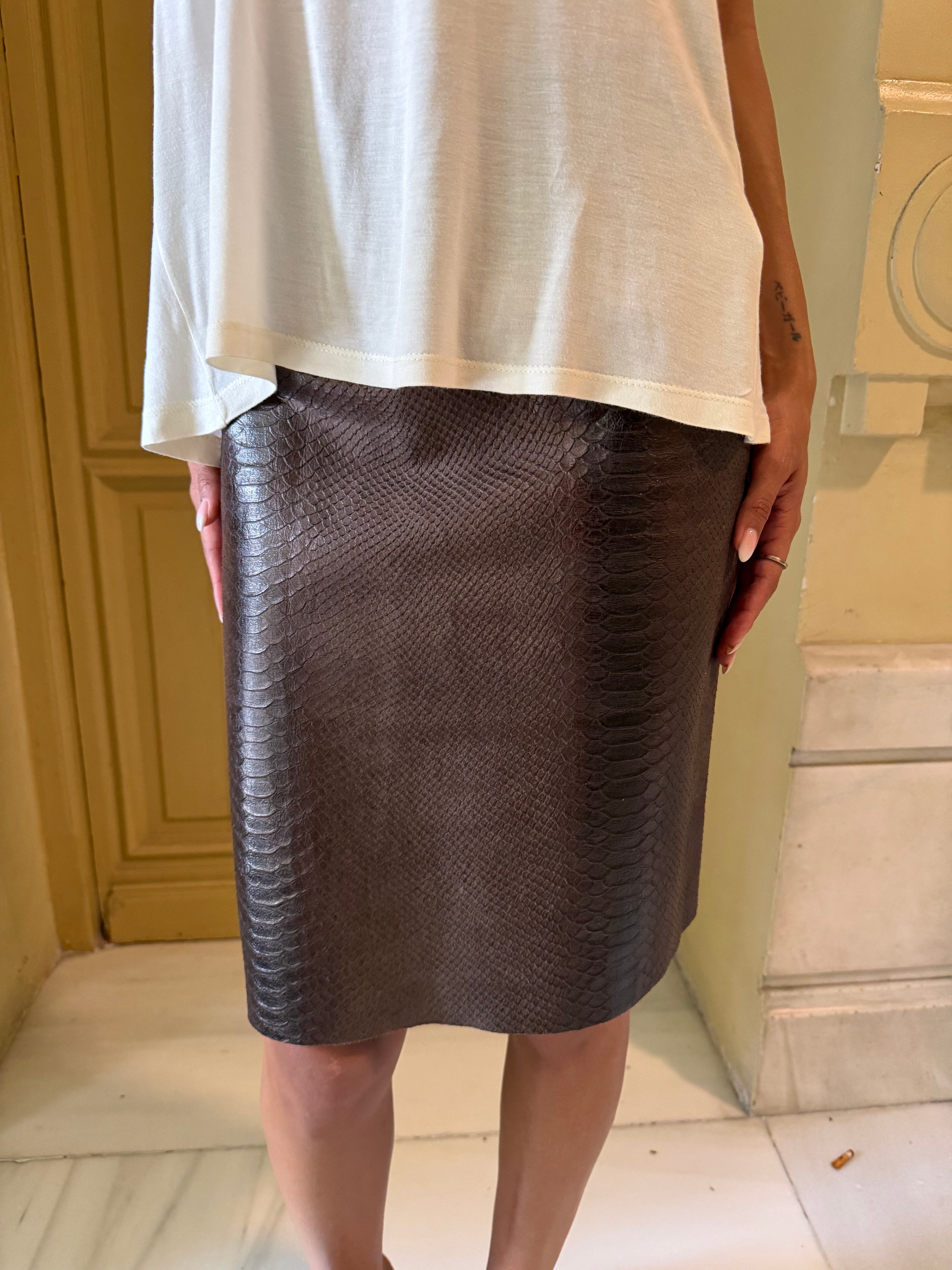 Leather Midi Skirt
