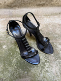 Burberry Patent Leather T-Bar Ruffle Heels